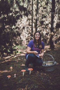 Julie with mushrooms